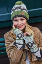 Load image into Gallery viewer, luscious scarves wool hats Pachamama Herdwick Sheep Roll Back Bobble Beanie, Fairtrade, Handmade
