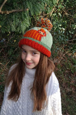 Load image into Gallery viewer, luscious scarves wool hats Pachamama Kids Animal Bobble Hat Highland Cow, Handmade , Fairtrade
