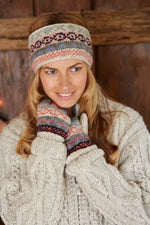 Load image into Gallery viewer, luscious scarves wool head band Pachamama Ladies Classic Fairisle Headband , Oatmeal ,Handknitted , Fairtrade
