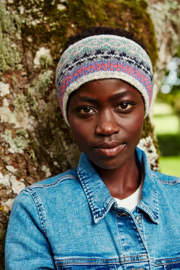luscious scarves wool head band Pachamama Ladies Classic Fairisle Headband , Oatmeal ,Handknitted , Fairtrade
