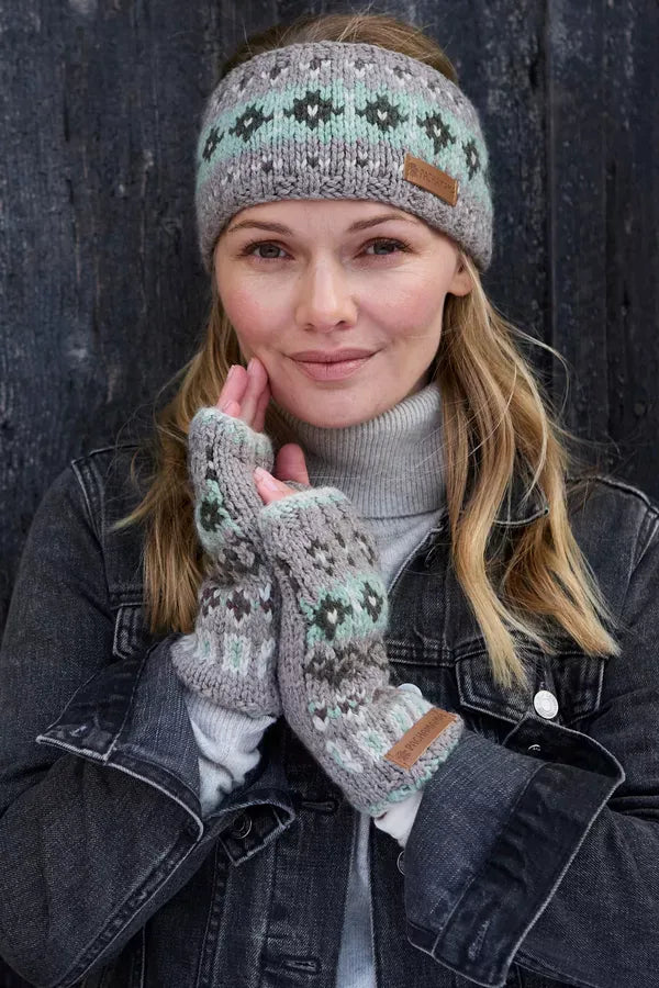 luscious scarves wool head band Pachamama Loch Fyne (Merino) Headband Green