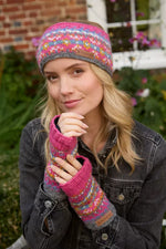 Load image into Gallery viewer, luscious scarves wool head band Pachamama Pink Iona Headband , Handknitted , Fairtrade

