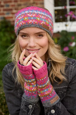 Load image into Gallery viewer, luscious scarves wool head band Pachamama Pink Iona Headband , Handknitted , Fairtrade
