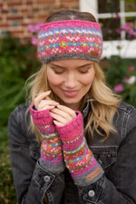 Load image into Gallery viewer, luscious scarves wool head band Pachamama Pink Iona Headband , Handknitted , Fairtrade
