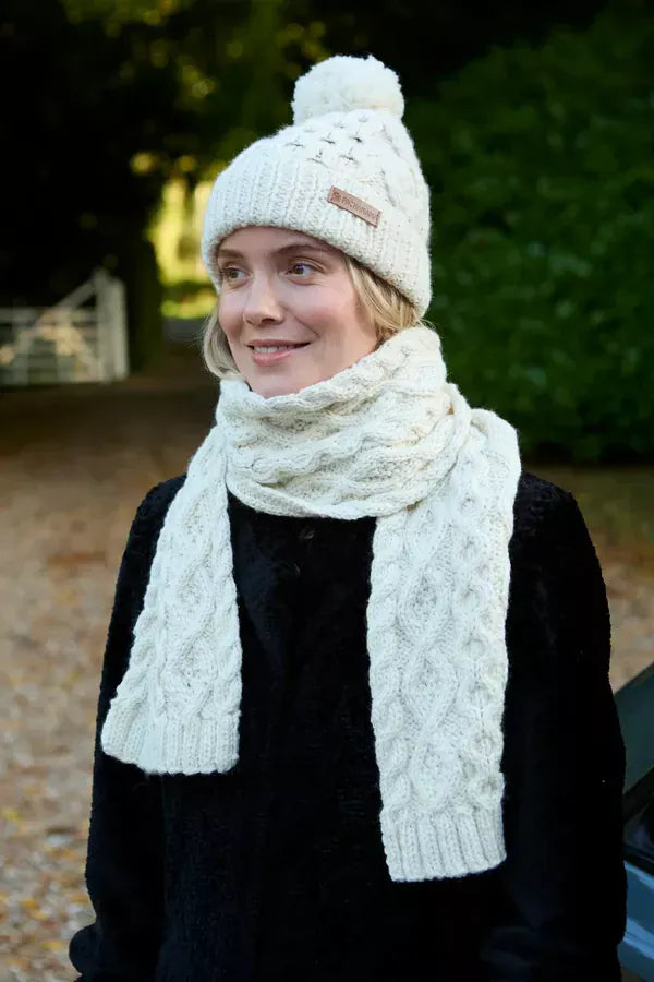 luscious scarves wool head band Pachamama Sheep (Merino) Bobble Beanie Cream