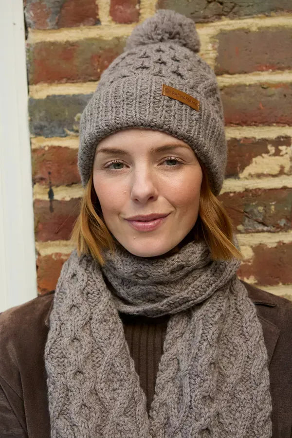 luscious scarves wool head band Pachamama Sheep (Merino) Bobble Beanie Mushroom