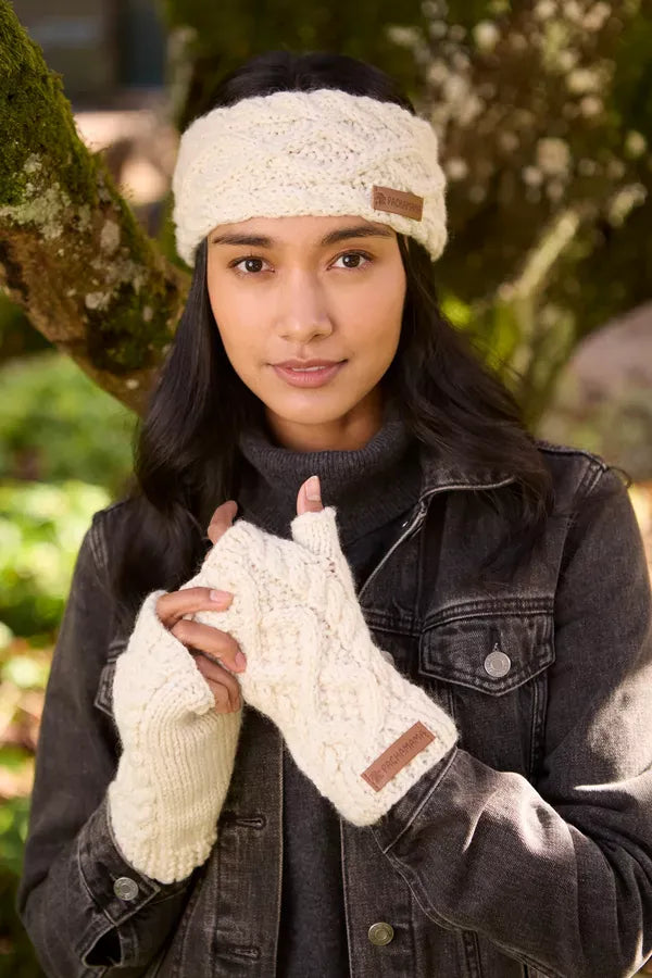 luscious scarves wool head band Pachamama Sheep (Merino) Handwarmers Cream