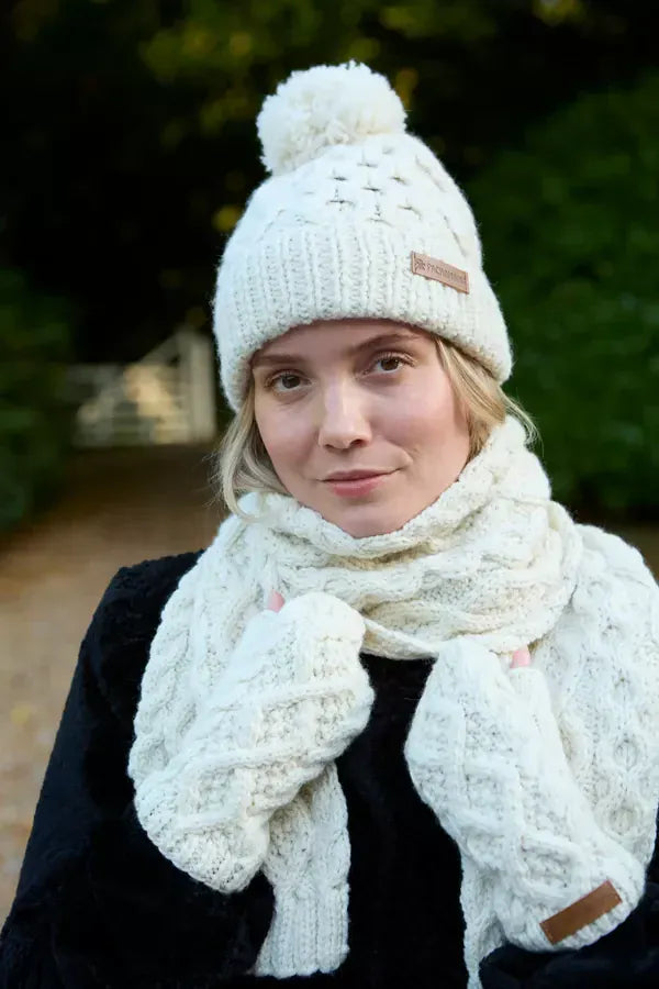 luscious scarves wool head band Pachamama Sheep (Merino) Handwarmers Cream