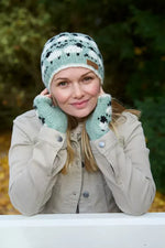 Load image into Gallery viewer, luscious scarves wool head band Pachamama Sheep (Merino) Handwarmers GREEN
