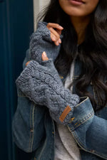 Load image into Gallery viewer, luscious scarves wool head band Pachamama Sheep (Merino) Handwarmers Slate Blue
