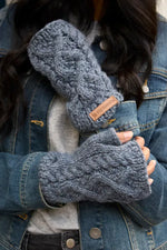 Load image into Gallery viewer, luscious scarves wool head band Pachamama Sheep (Merino) Handwarmers Slate Blue
