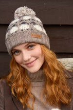 Load image into Gallery viewer, luscious scarves wool head band Pachamama Sheep (Merino) Roll Back Bobble Beanie Mushroom
