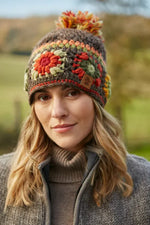 Load image into Gallery viewer, luscious scarves wool head band Pachamama Woodstock Bobble Beanie Earth
