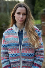 Load image into Gallery viewer, luscious scarves wool jacket Pachamama Classic Fairisle Lined Jacket Oatmeal
