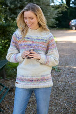 Load image into Gallery viewer, luscious scarves wool jumpers L Pachamama Arundel Sweater Oatmeal Hand Knitted , Fair Trade.
