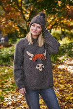 Load image into Gallery viewer, luscious scarves wool jumpers L Pachamama Highland Cow Sweater, Fair trade , Hand Knitted
