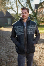 Load image into Gallery viewer, luscious scarves wool jumpers L/XL Pachamama Men&#39;s New Forest Bodywarmer Charcoal Grey , Handmade, Fairtrade
