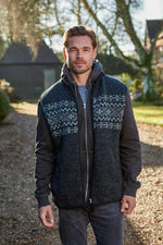 Load image into Gallery viewer, luscious scarves wool jumpers M/L Pachamama Men&#39;s New Forest Bodywarmer Charcoal Grey , Handmade, Fairtrade
