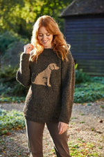 Load image into Gallery viewer, luscious scarves wool jumpers M Pachamama Labrador Dog Unisex Sweater Jumper, Handmade, Fairtrade
