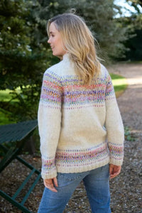 luscious scarves wool jumpers Pachamama Arundel Sweater Oatmeal Hand Knitted , Fair Trade.