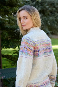 luscious scarves wool jumpers Pachamama Arundel Sweater Oatmeal Hand Knitted , Fair Trade.