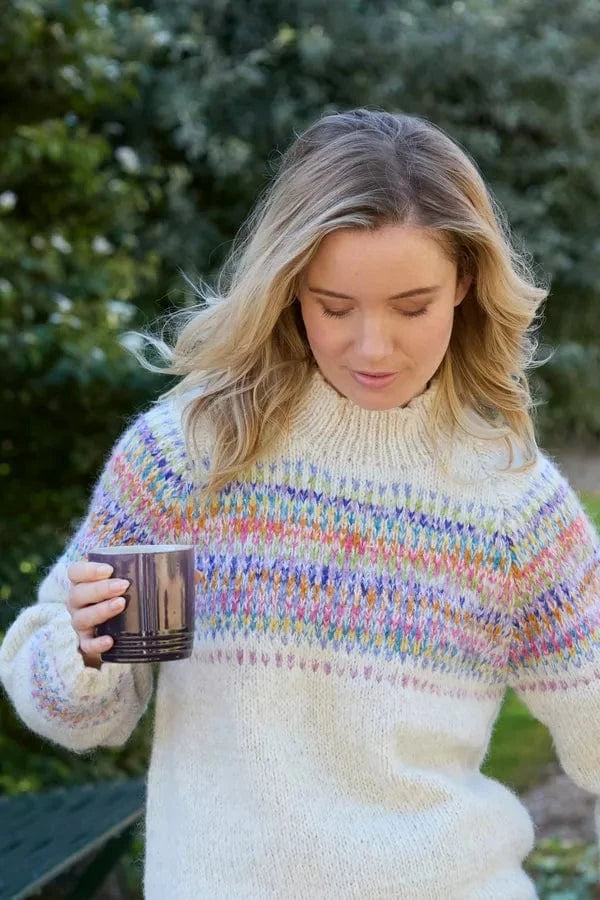 luscious scarves wool jumpers Pachamama Arundel Sweater Oatmeal Hand Knitted , Fair Trade.