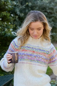luscious scarves wool jumpers Pachamama Arundel Sweater Oatmeal Hand Knitted , Fair Trade.