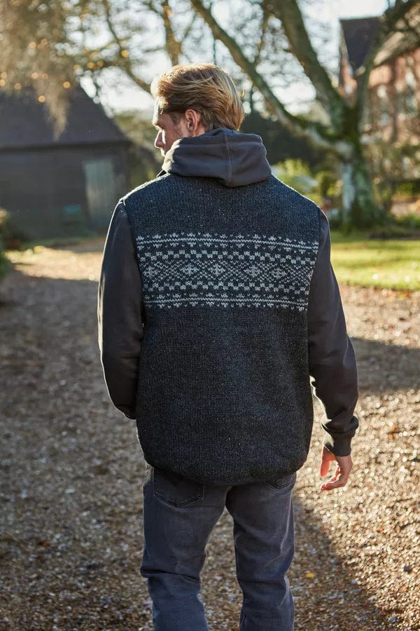 luscious scarves wool jumpers Pachamama Men's New Forest Bodywarmer Charcoal Grey , Handmade, Fairtrade