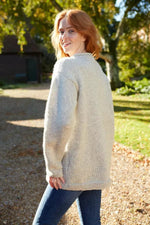 Load image into Gallery viewer, luscious scarves wool jumpers Pachamama Rainbow Heart Sweater Oatmeal, Hand Knitted, Fairtrade

