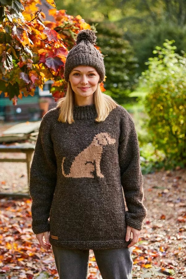 Pachamama Labrador Dog Mens Womens Sweater Jumper Handmade Fairtra luscious scarves