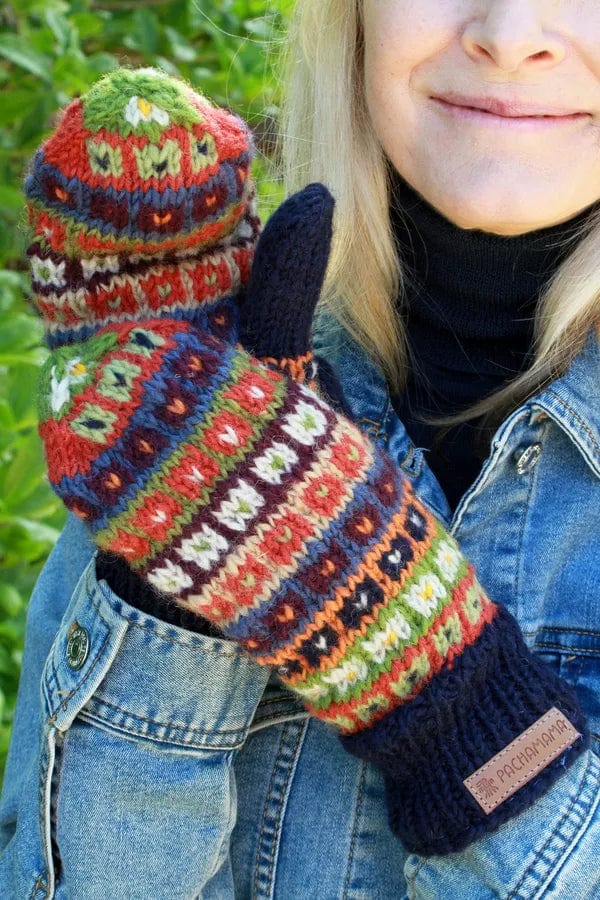luscious scarves wool mitts Pachamama Colorado Lined Mitts, Handmade, Fairtrade.