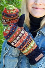 Load image into Gallery viewer, luscious scarves wool mitts Pachamama Colorado Lined Mitts, Handmade, Fairtrade.
