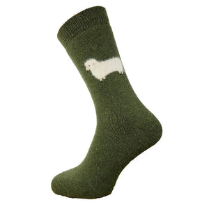 luscious scarves wool socks Gemjar Formally Joya, men’s Green thick socks with fluffy sheep