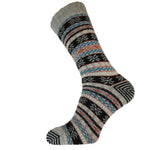 Load image into Gallery viewer, luscious scarves wool socks Gemjar Formally Joya, Men&#39;s Grey and blue Nordic patterned wool blend socks
