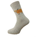 Load image into Gallery viewer, luscious scarves wool socks Gemjar Formally Joya, men’s Light grey thick socks with fluffy cow
