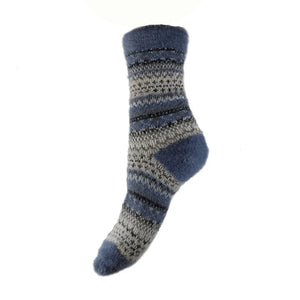 luscious scarves wool socks Gemjar Formally Joya, Women's Blue soft Fairisle patterned socks