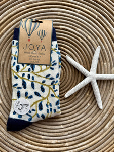 luscious scarves wool socks Gemjar Formally Joya, Women's Branches and leaves wool blend socks