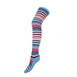 Load image into Gallery viewer, luscious scarves wool socks Gemjar Formally Joya, Women&#39;s Light blue striped over-the-Knee Wool Blend Socks
