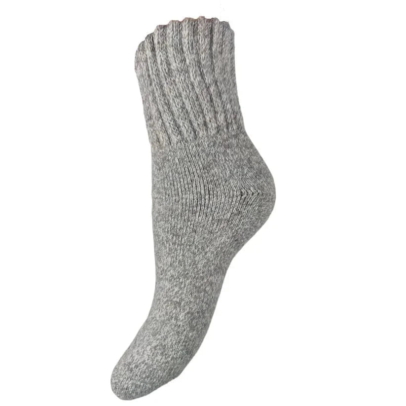 luscious scarves wool socks Gemjar Formally Joya, Women's Light Grey thick wool blend socks with ribbed cuff