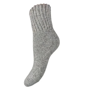 luscious scarves wool socks Gemjar Formally Joya, Women's Light Grey thick wool blend socks with ribbed cuff