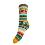 Load image into Gallery viewer, luscious scarves wool socks Gemjar Formally Joya, Women&#39;s Multi coloured, beige cuff, Scandi patterned socks WS396
