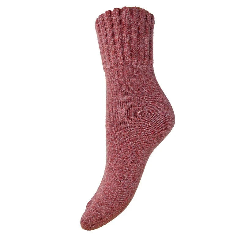 luscious scarves wool socks Gemjar Formally Joya, Women's Pink marl thick wool blend socks with ribbed cuff