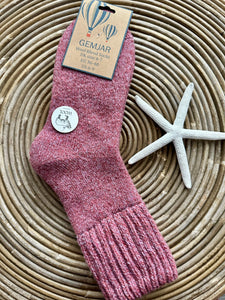 luscious scarves wool socks Gemjar Formally Joya, Women's Pink marl thick wool blend socks with ribbed cuff