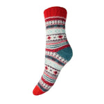 Load image into Gallery viewer, luscious scarves wool socks Gemjar Formally Joya, Women&#39;s Red and white patterned Wool Blend socks
