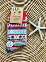 Load image into Gallery viewer, luscious scarves wool socks Gemjar Formally Joya, Women&#39;s Red and white patterned Wool Blend socks
