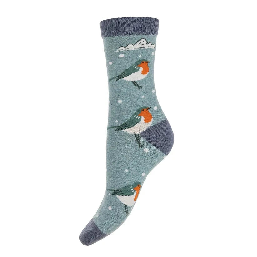 luscious scarves wool socks Gemjar Formally Joya, Women's Robin red breast wool blend socks