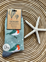 Load image into Gallery viewer, luscious scarves wool socks Gemjar Formally Joya, Women&#39;s Robin red breast wool blend socks
