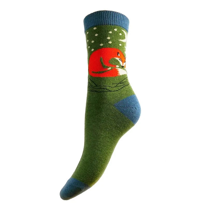 luscious scarves wool socks Gemjar Formally Joya, Women's Sleepy fox wool blend socks