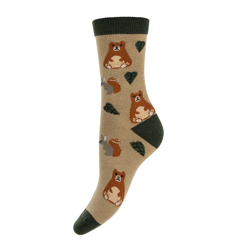 luscious scarves wool socks Gemjar Formally Joya, Women's Woodland animals wool blend socks