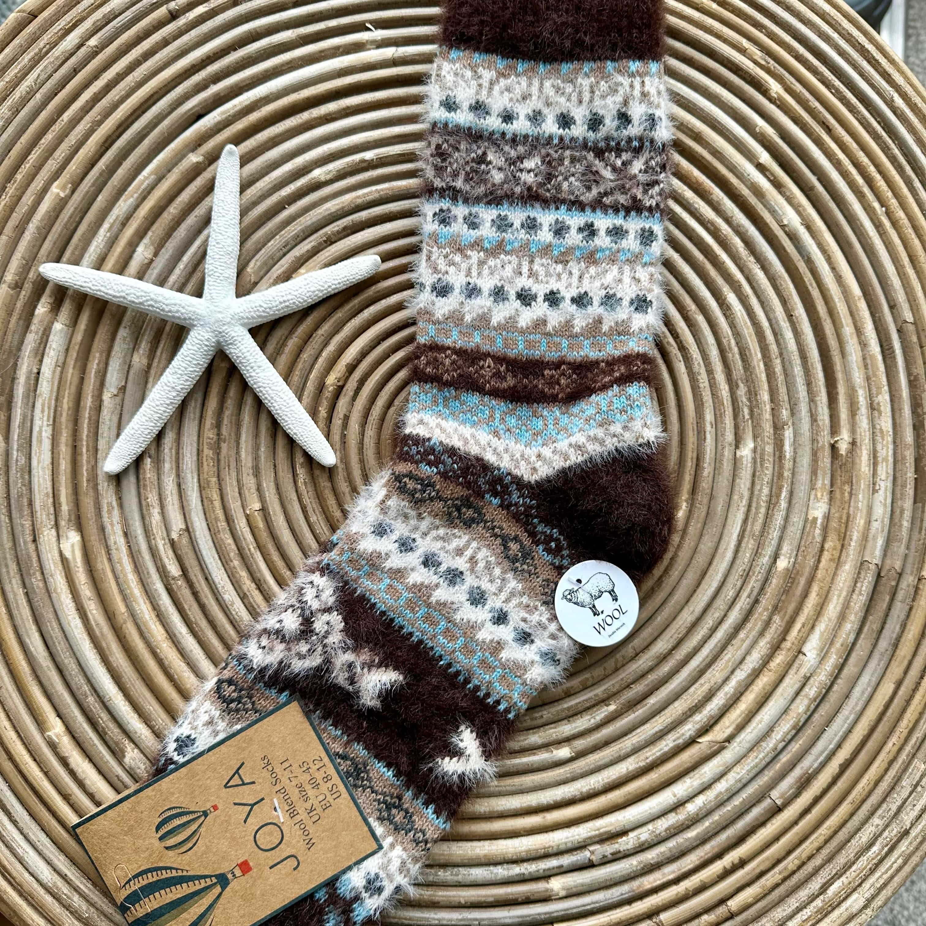 luscious scarves wool socks Joya Multi Coloured Scandi Wool Blend Men's Socks MWS172